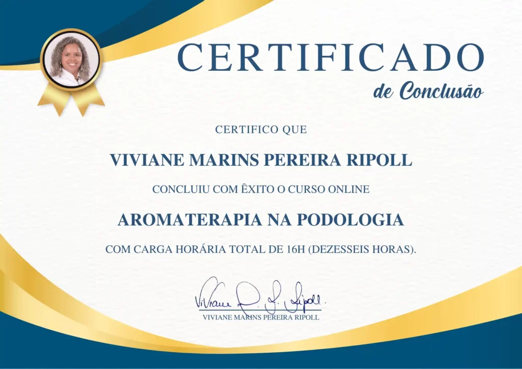 certificado curso aromaterapia podologia viviane ripoll
